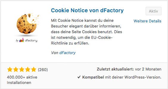 WordPress Cookie Plugin - dFactory