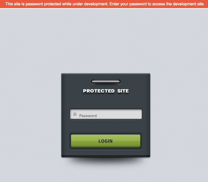 WordPress Seite mit Passwort schützen - Hide My Site Frontendansicht