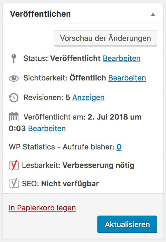 WordPress Revisionen anzeigen